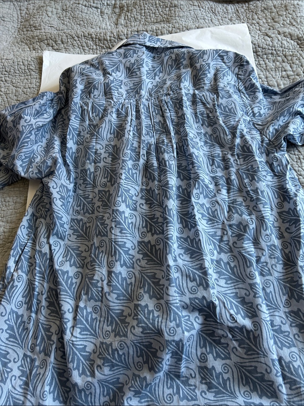 Sigrid Olsen Blue Paisley-Style Button Front Tunic - Picture 9 of 9